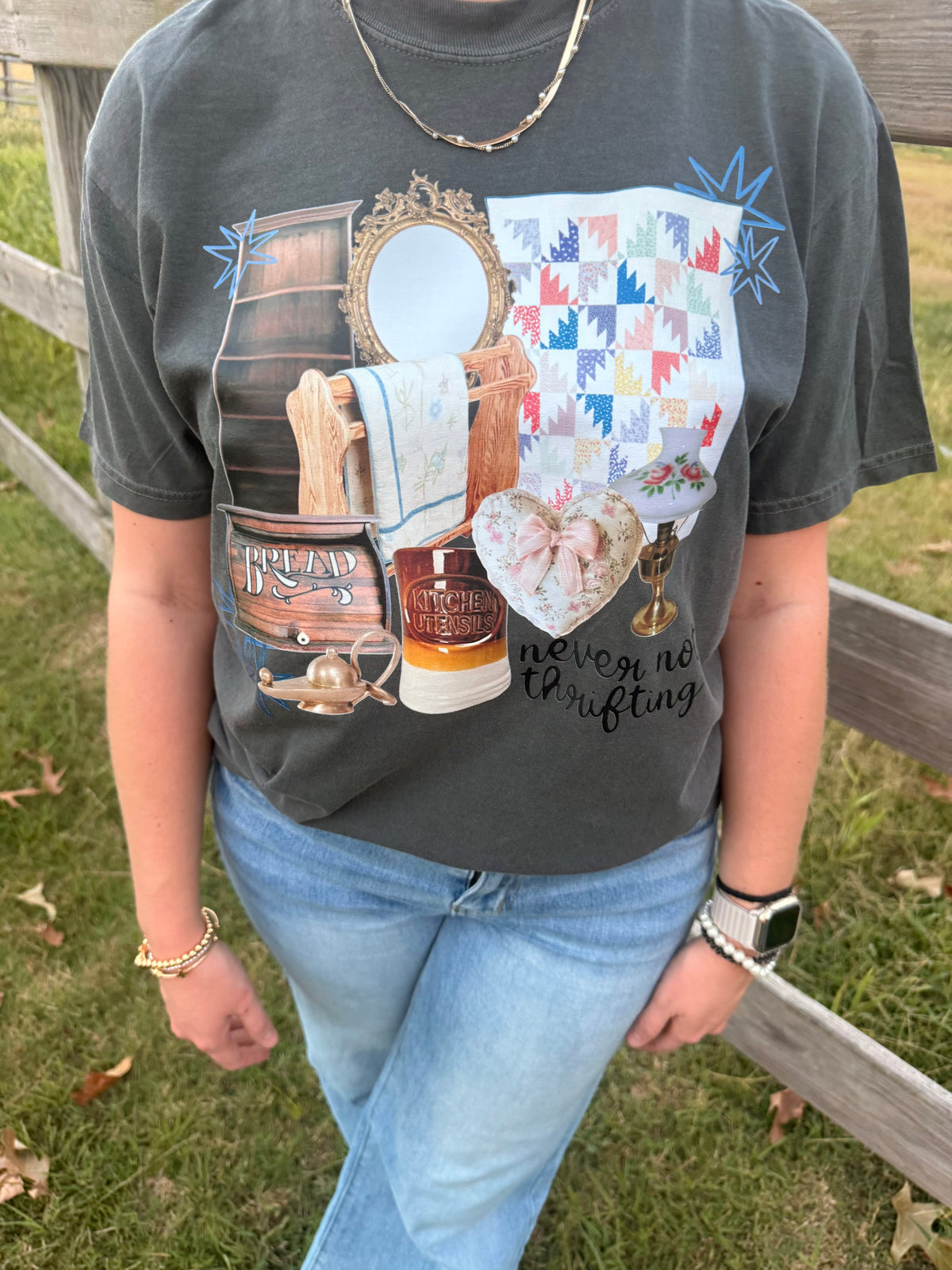 Never Stop Thrifting, Comfort Colors Tee