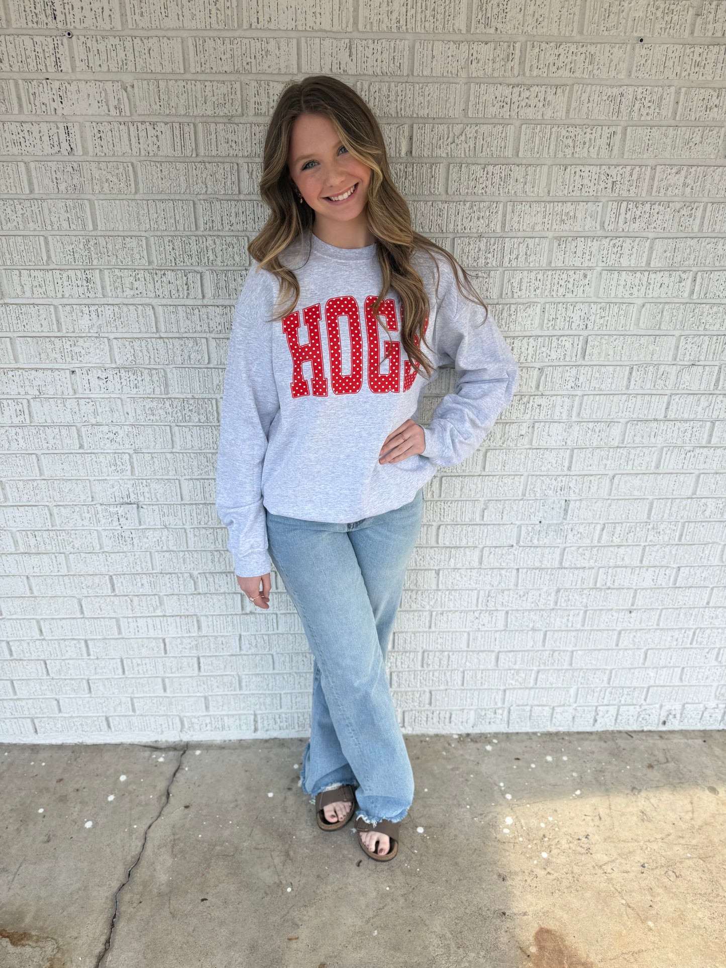Red polkadot HOGS Gildan Sweatshirt