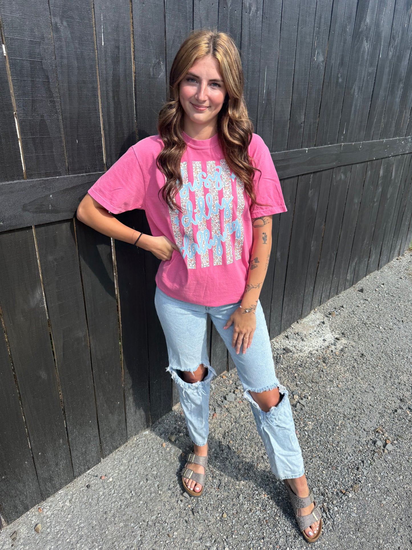 Busy Dilly Dallying Pink Comfort Colors T-Shirt