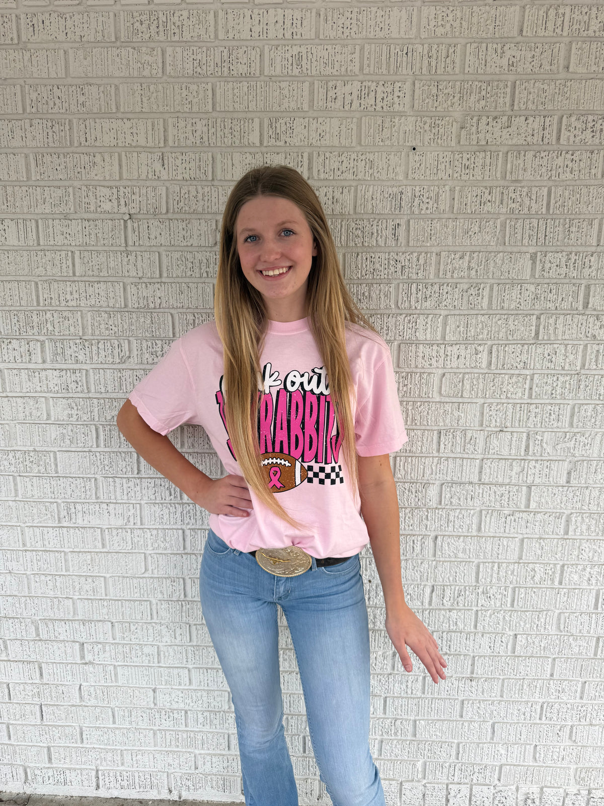 Pink Out Jackrabbits Football T-Shirt