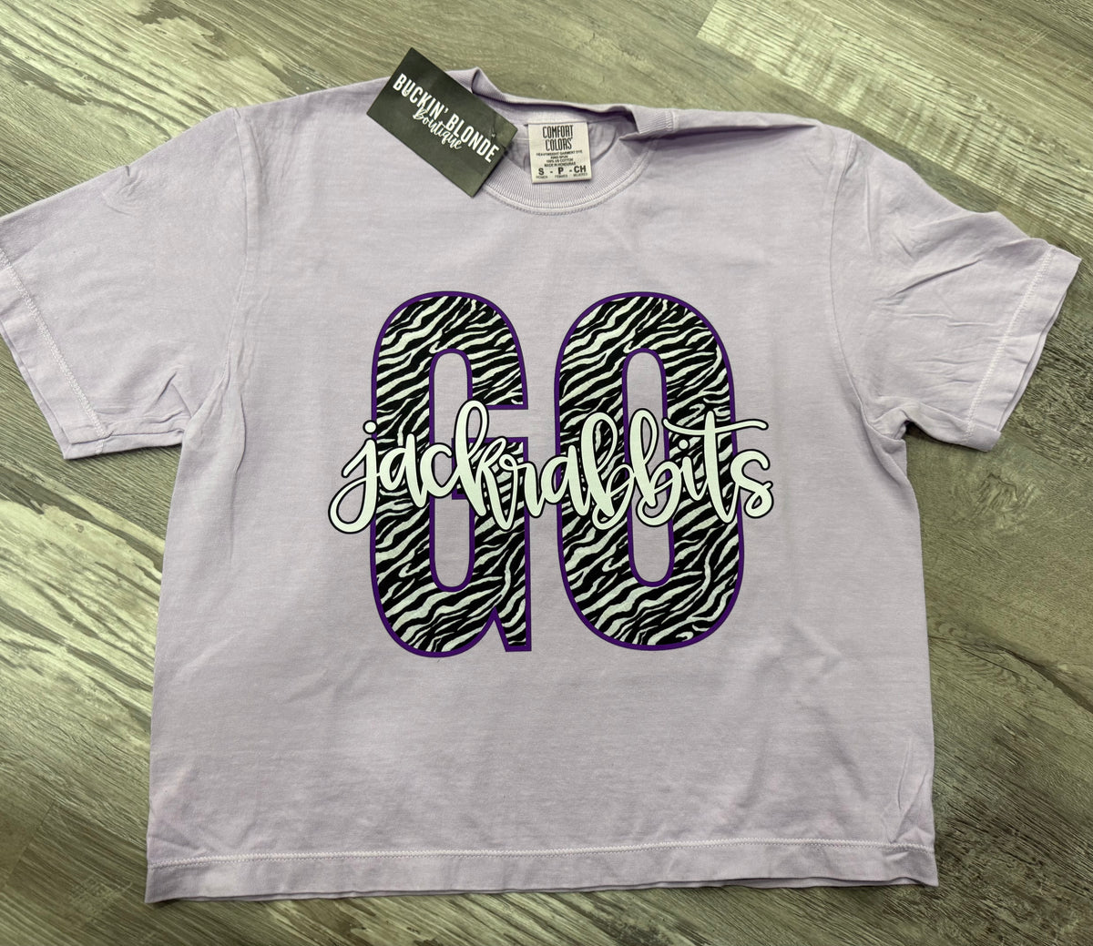 Zebra “Go Jackrabbits” Comfort Colors Boxy T-shirt