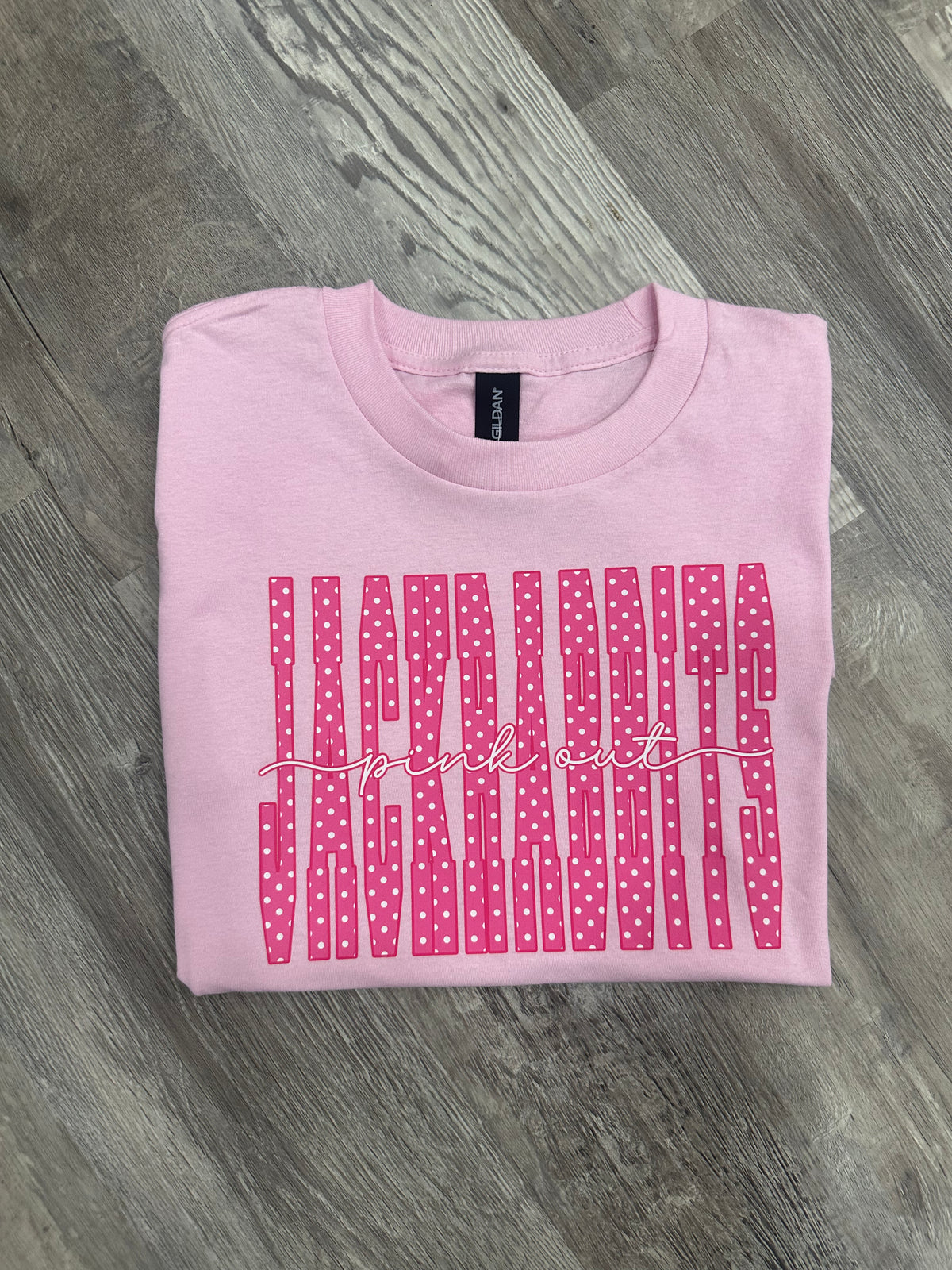 Youth Jackrabbit Pink out Polkadot t-Shirt