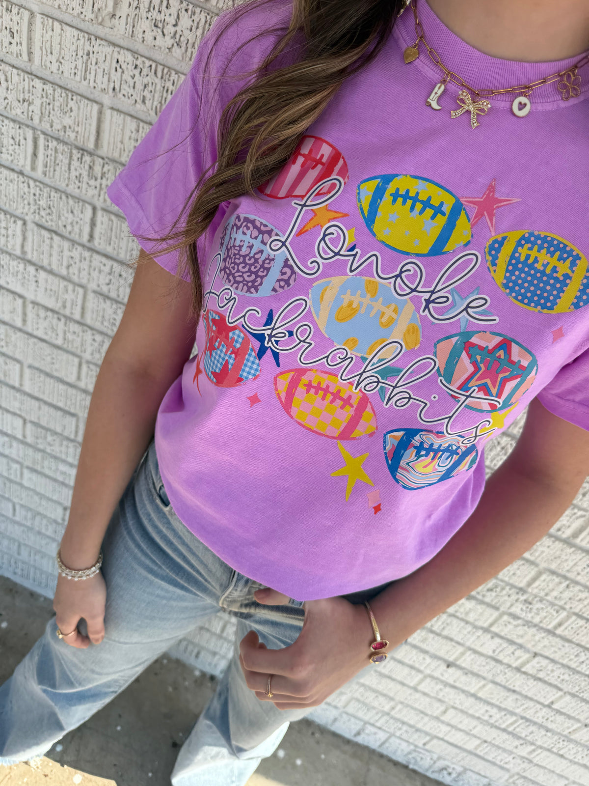 Neon Football Lonoke Jackrabbits Comfort Color T-Shirt