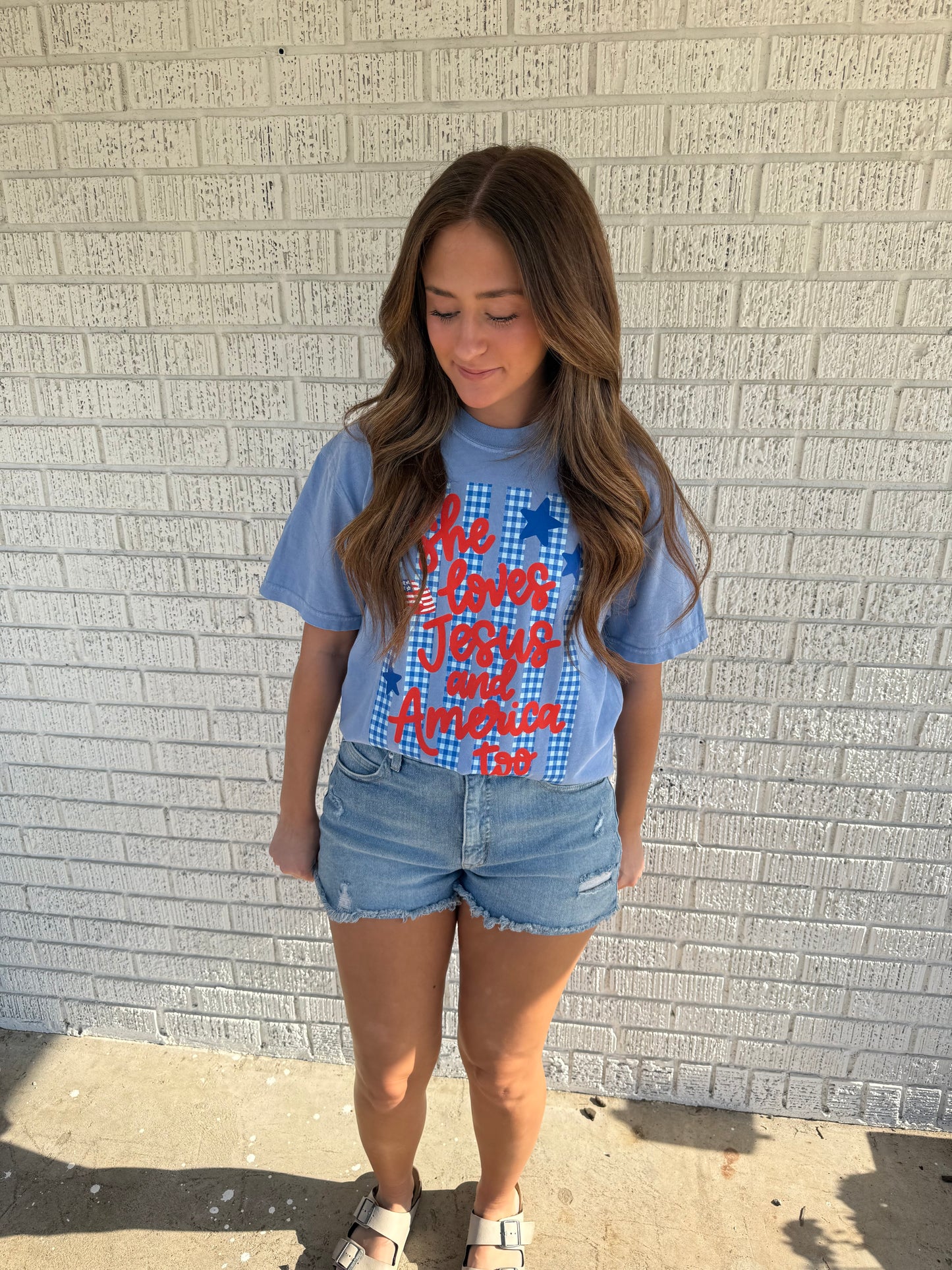 She Loves Jesus And America Too Comfort Colors T-Shirt