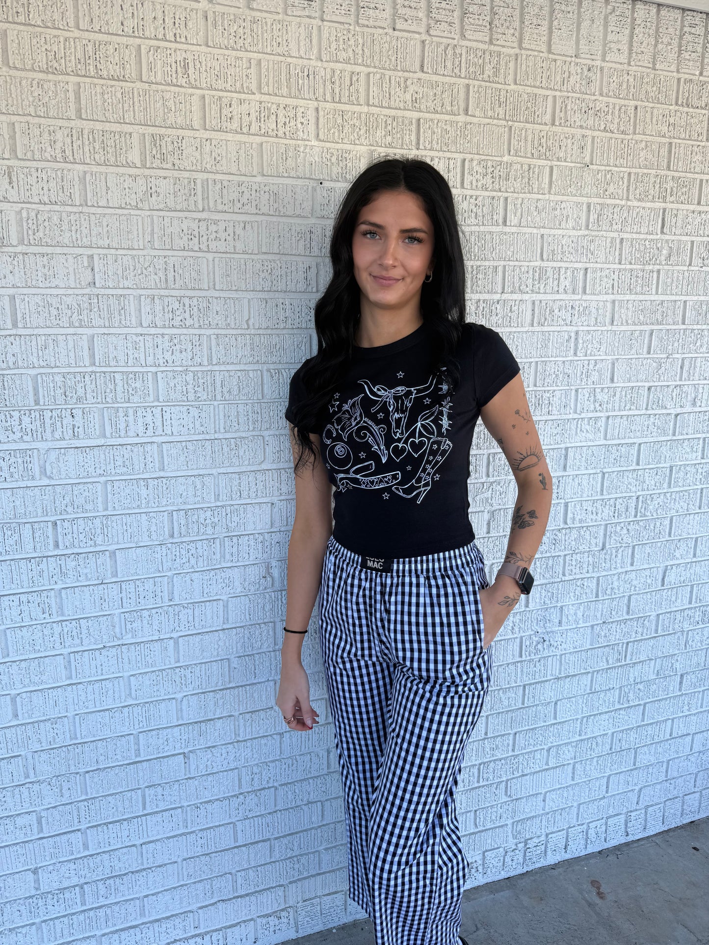 Black Western Baby Tee