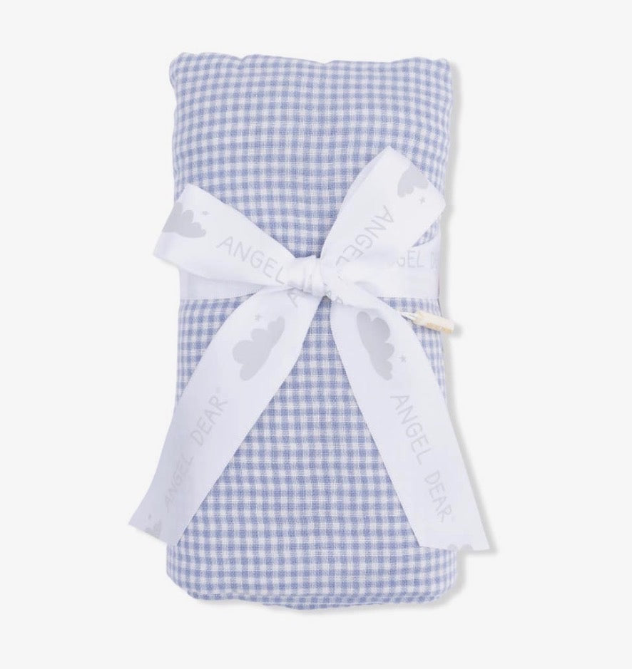 Blue Gingham Swaddle Blanket