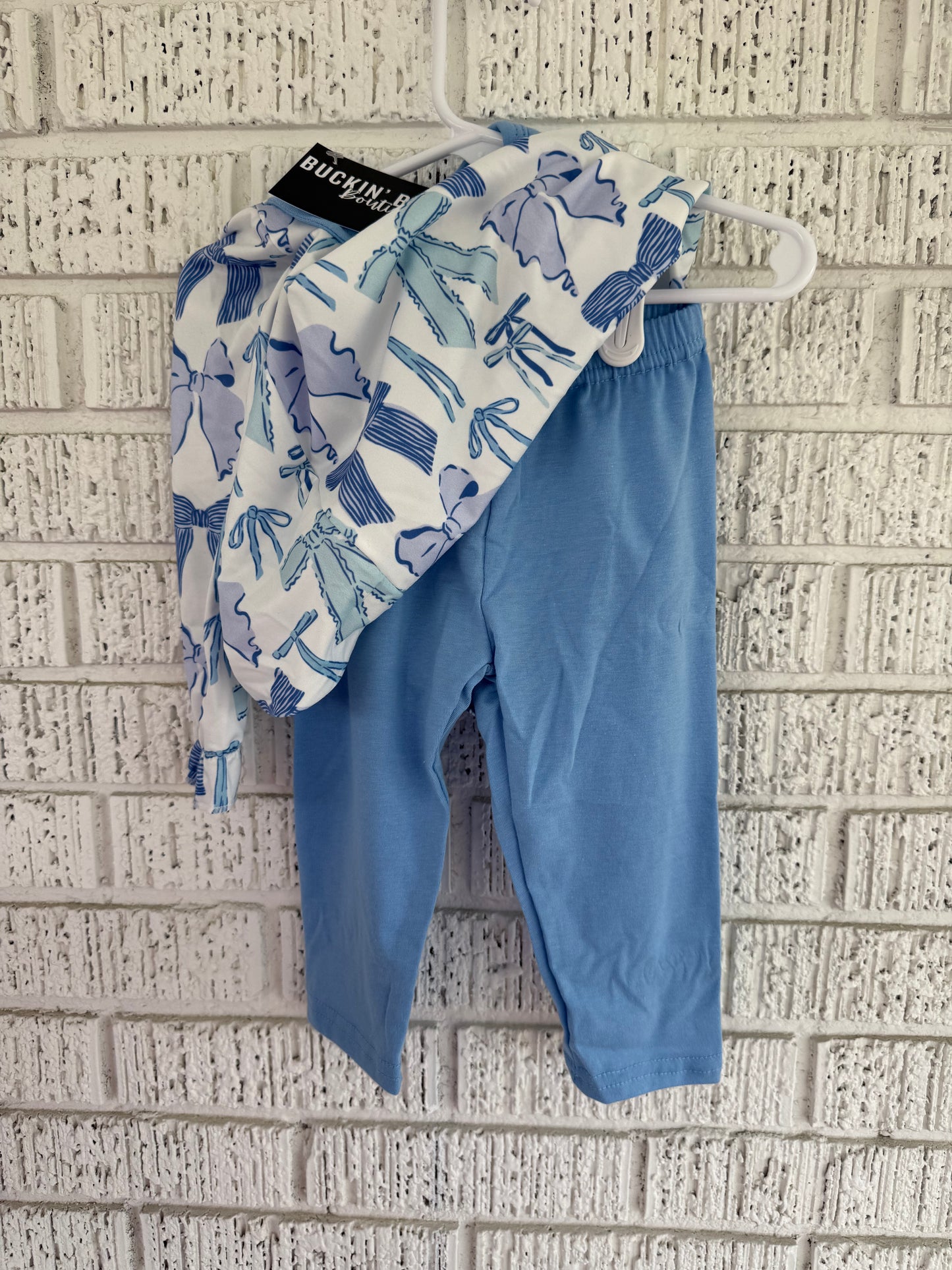 Girls Blue Bow Set