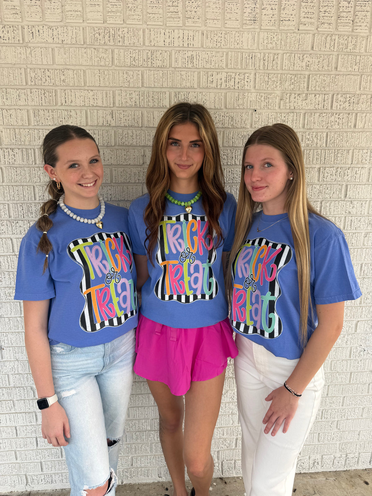 Colorful Striped Frame Trick or Treat Comfort Colors T-shirt