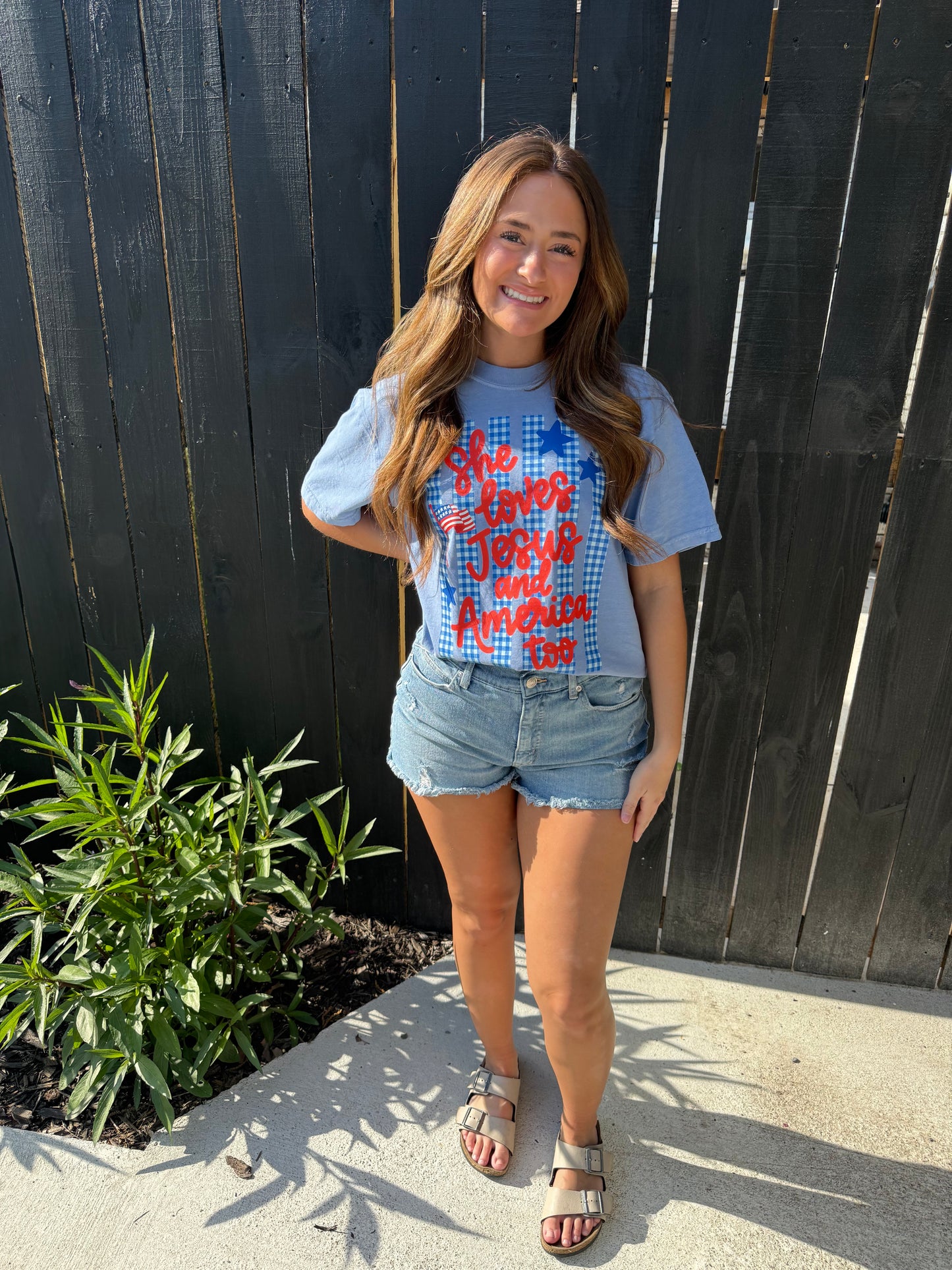 She Loves Jesus And America Comfort Colors T-Shirt