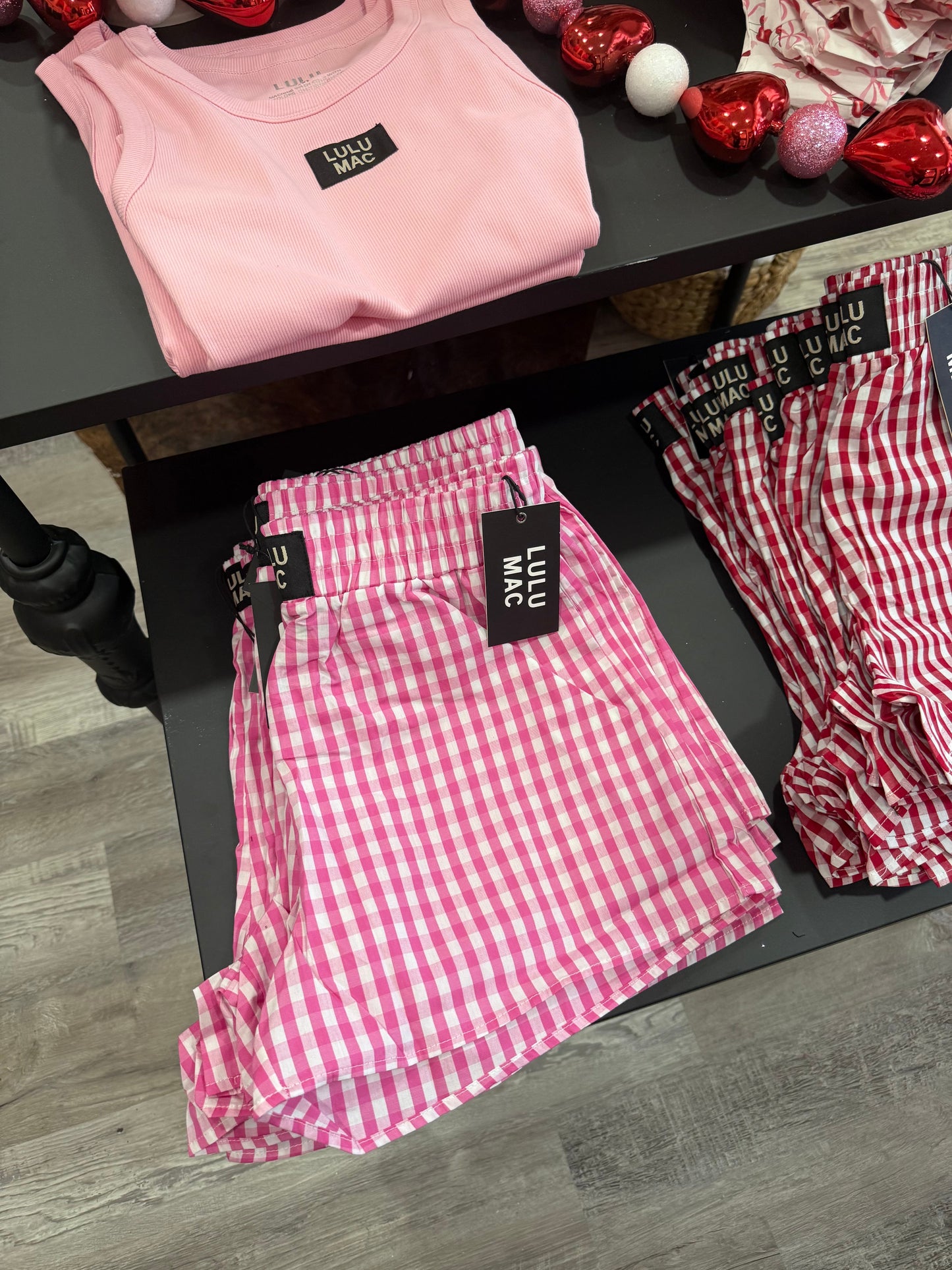 Lulu Mac Pink Gingham Boxer Shorts