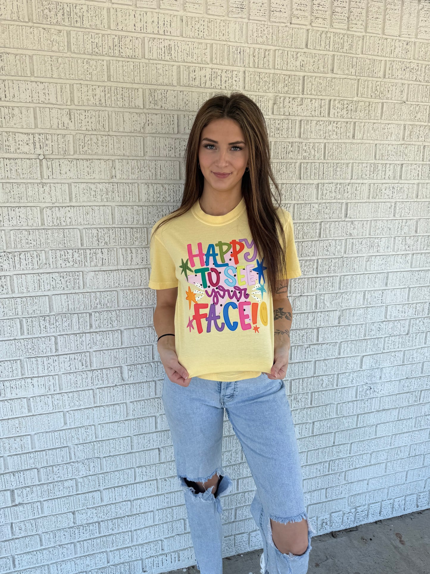 Happy To See Your Face Comfort Color T-shirt