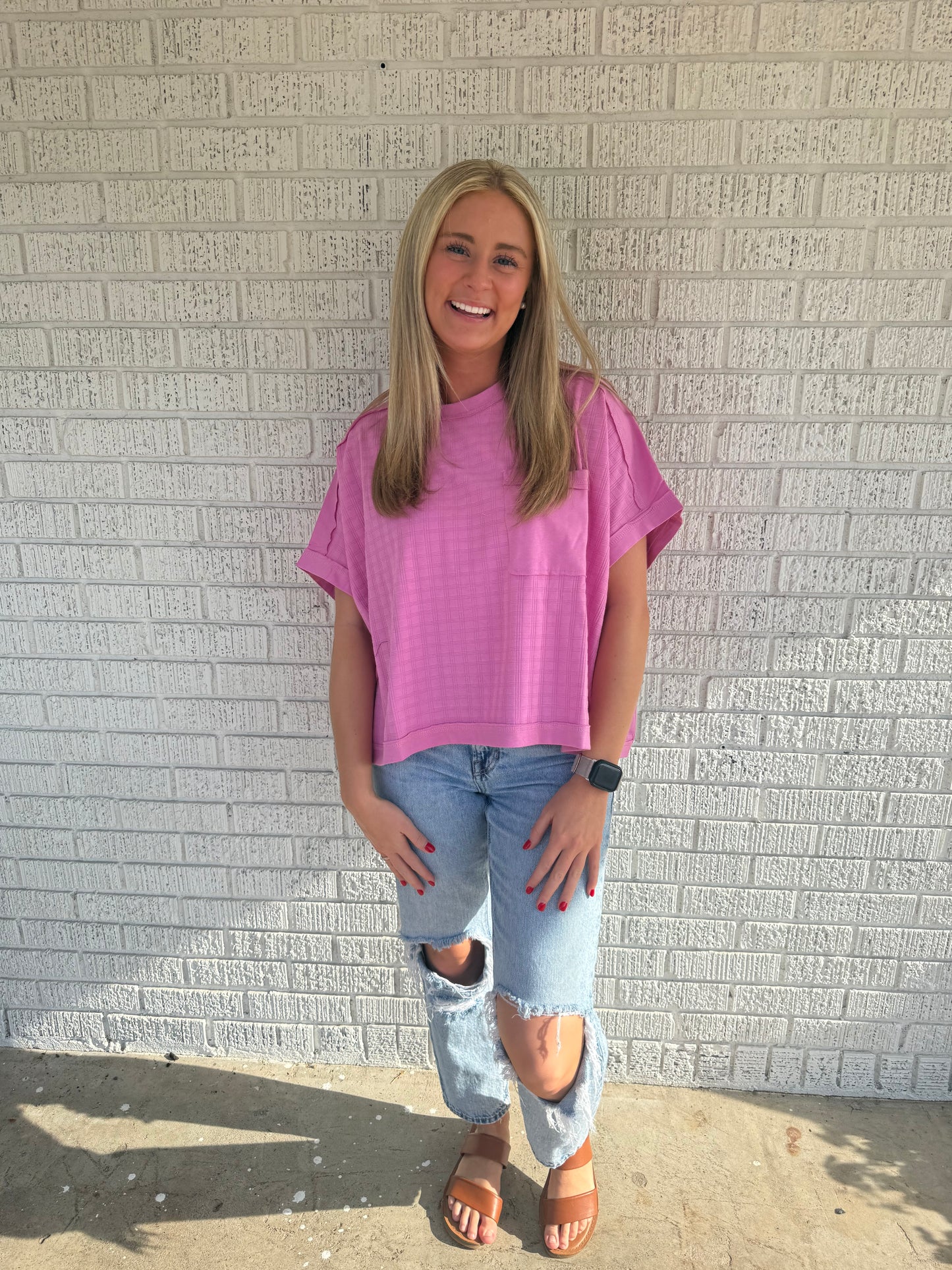 Orchid Textured Knit Top