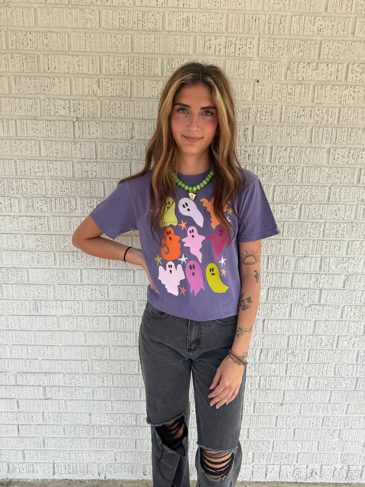 Purple Groovy Ghost Comfort Colors T￼-Shirt