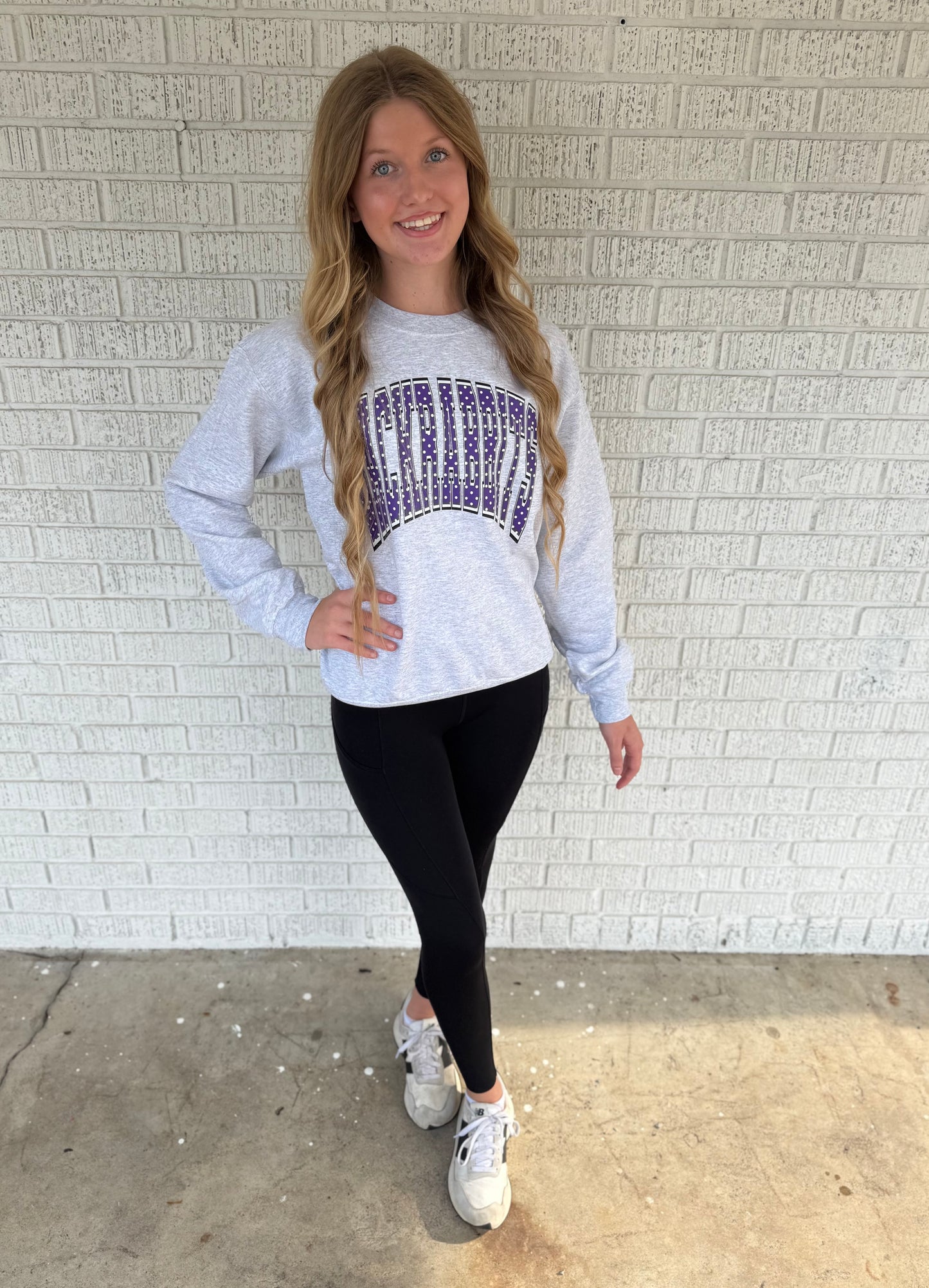Purple Polkadot Jackrabbit Gildan Sweatshirt