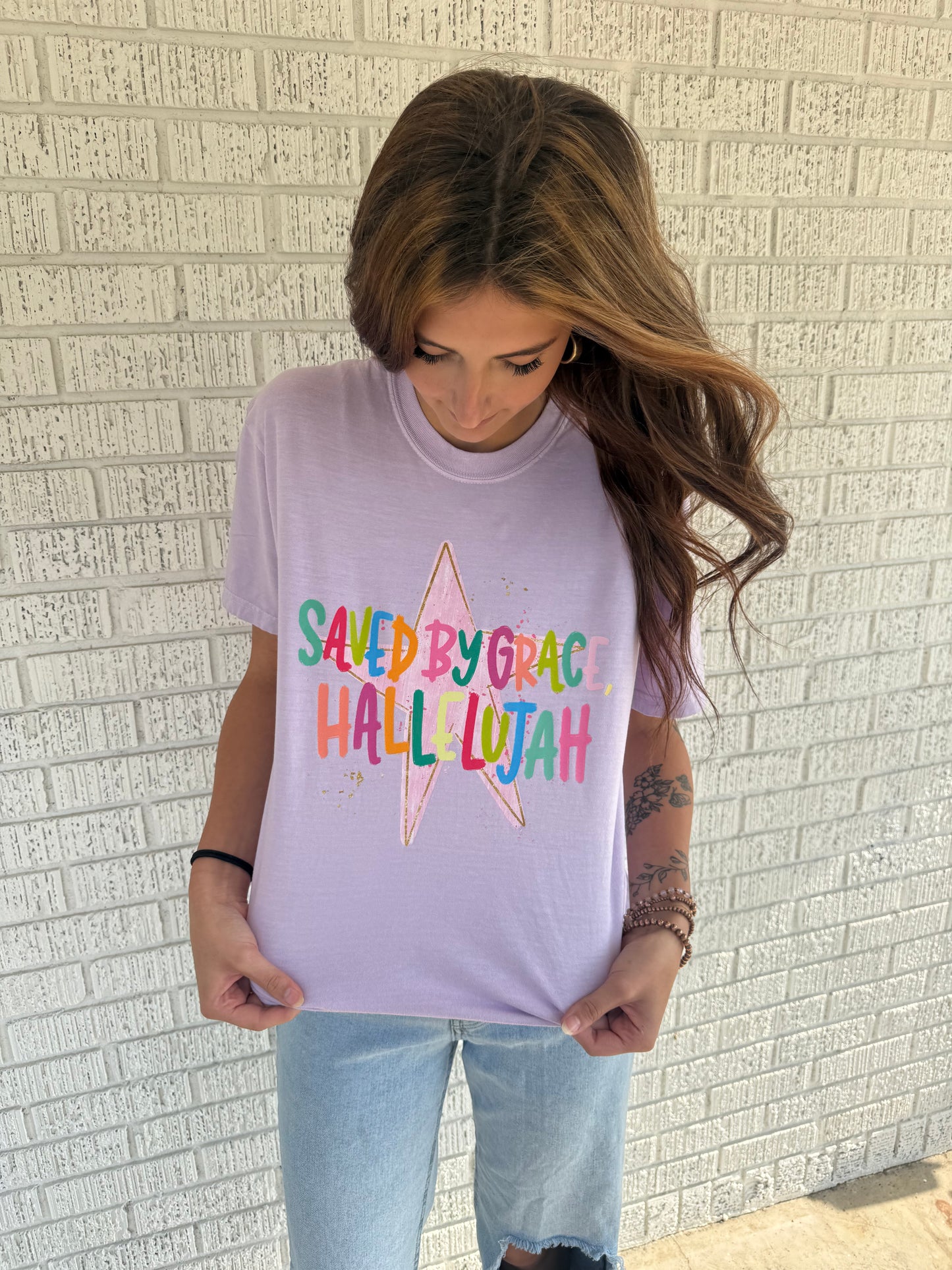 Saved By Grace Hallelujah Comfort Colors T shirt