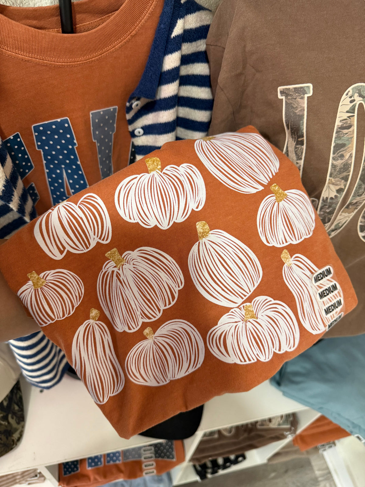 Gold and White Pumpkin, Comfort Color tee