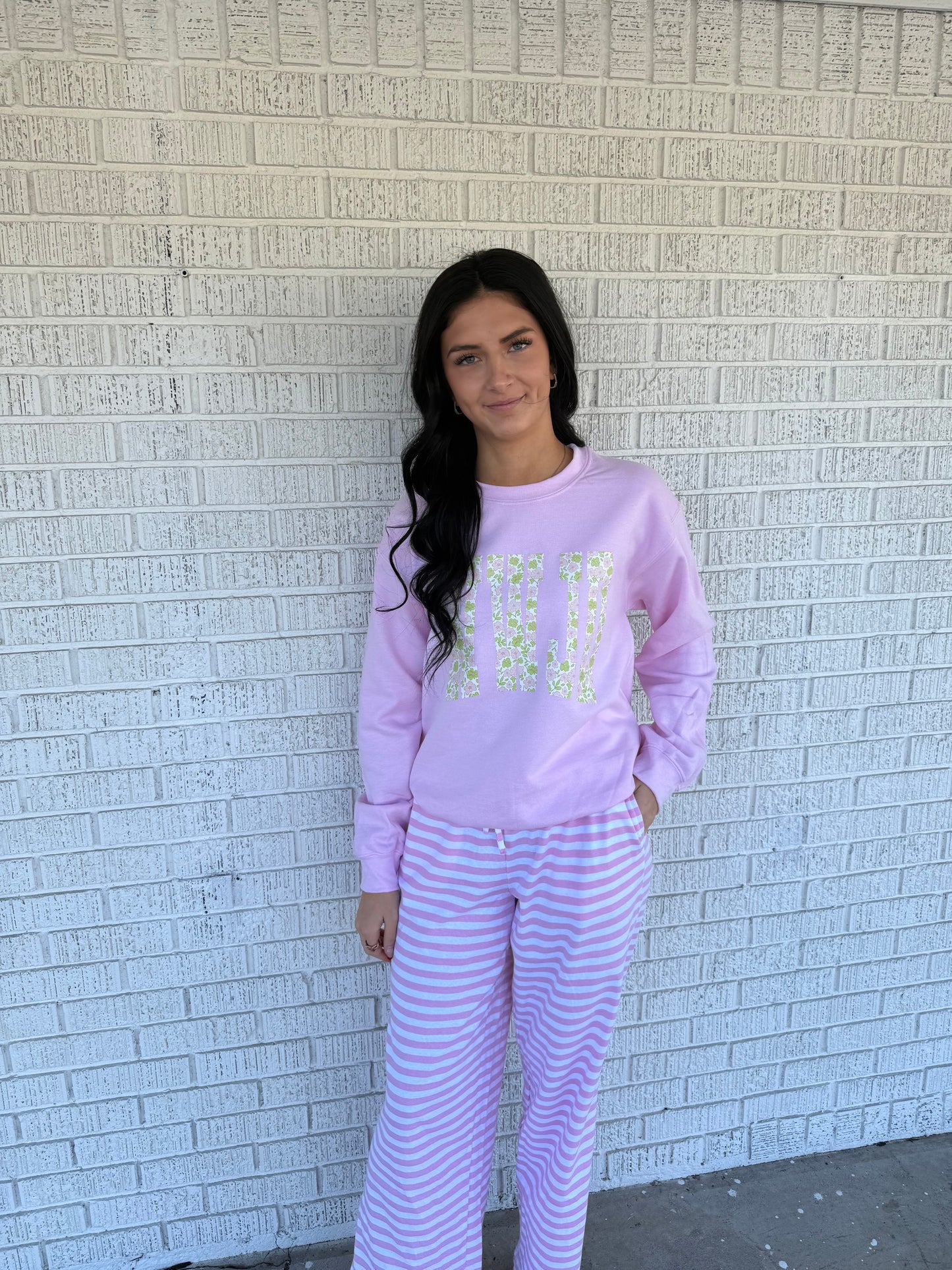 Baby Pink Floral WWJD Sweatshirt
