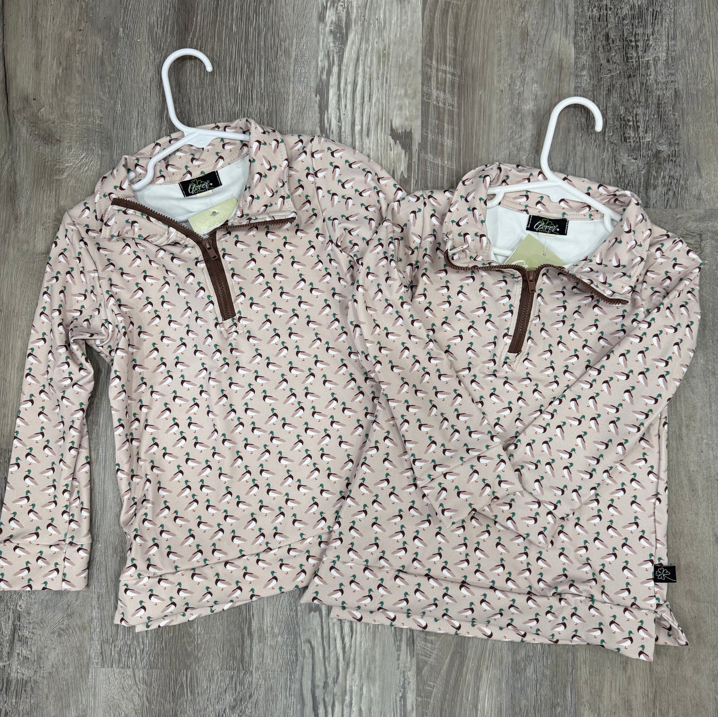 Khaki Mallard Boys Quarter Zip ￼