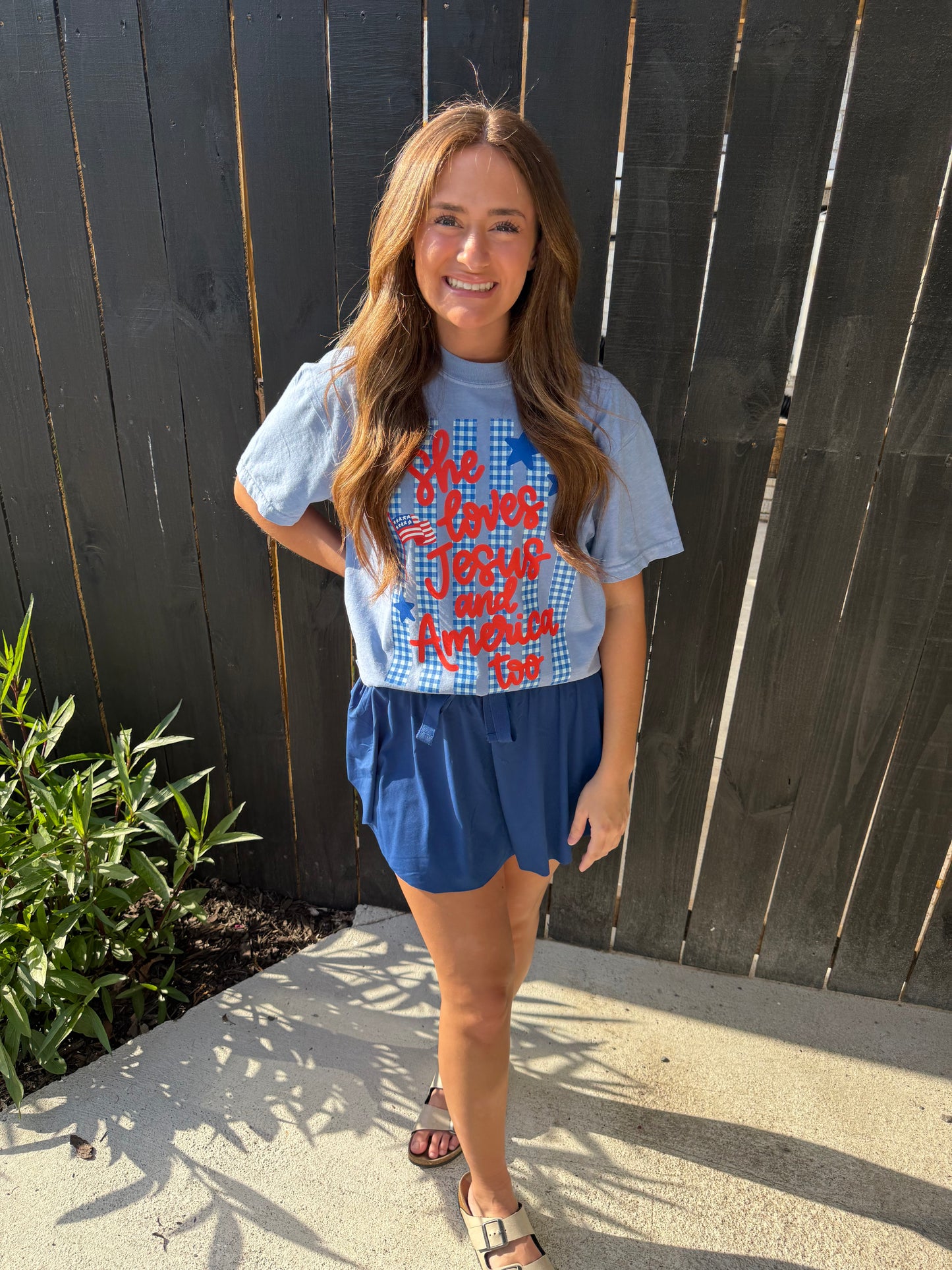 She Loves Jesus And America Comfort Colors T-Shirt