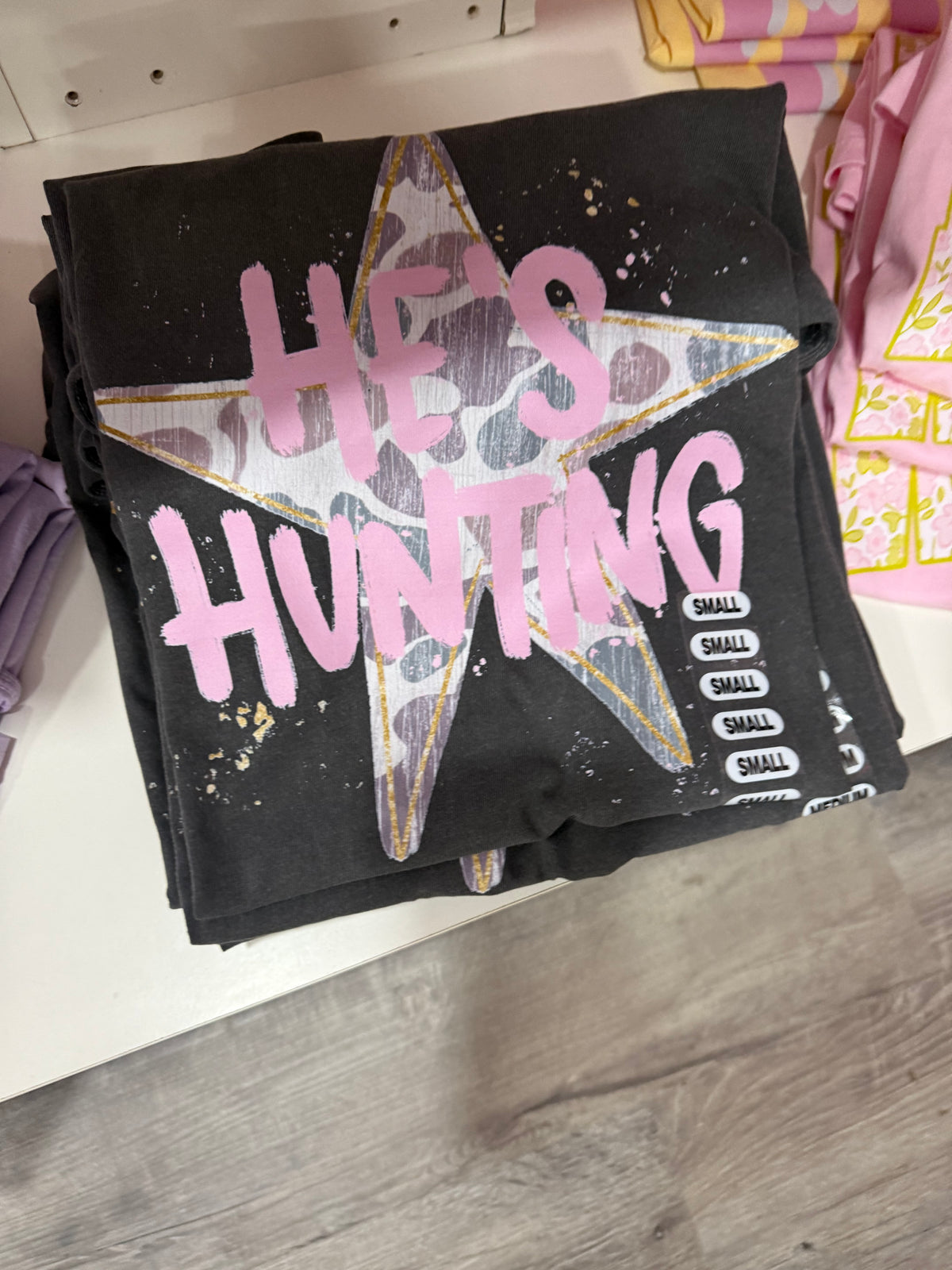 He’s Hunting Camo Star Comfort Colors T-Shirt