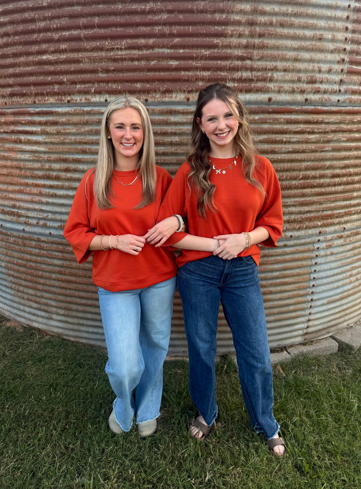 Burnt Orange 3/4 Sleeve Top