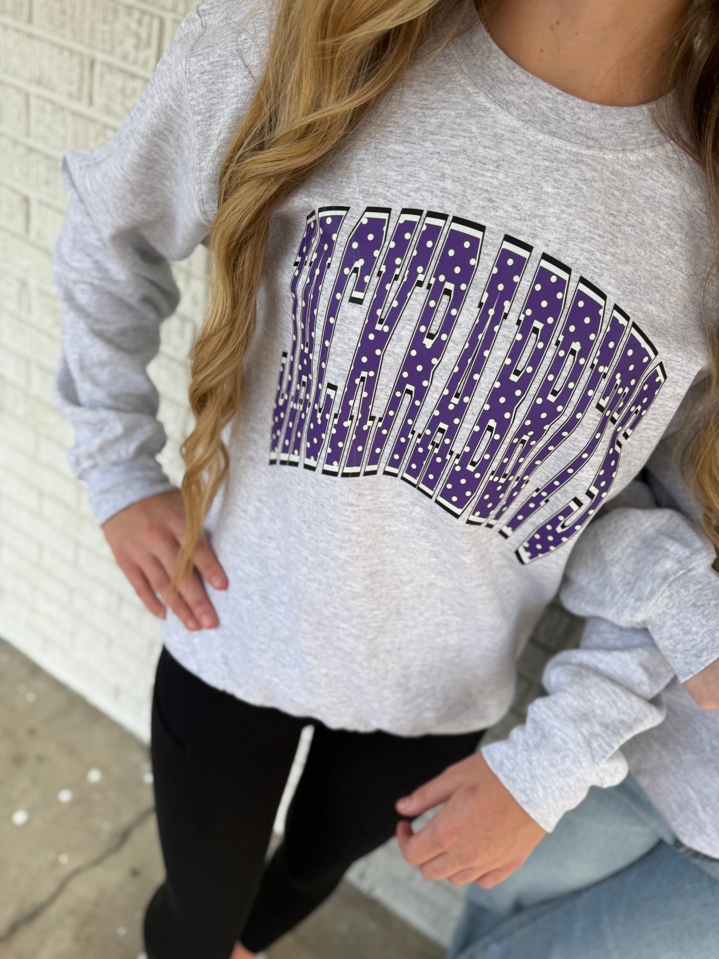 Purple Polkadot Jackrabbit Gildan Sweatshirt