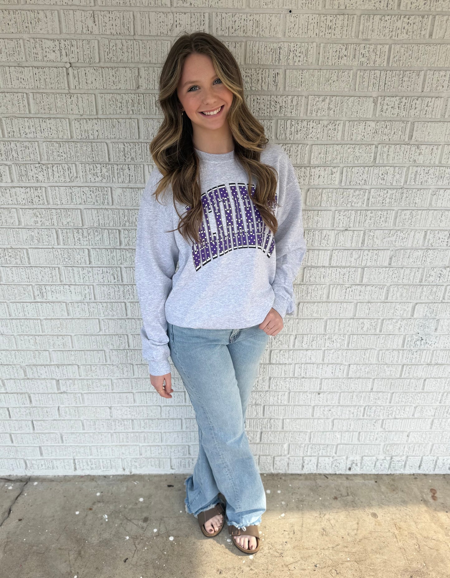 Purple Polkadot Jackrabbit Gildan Sweatshirt