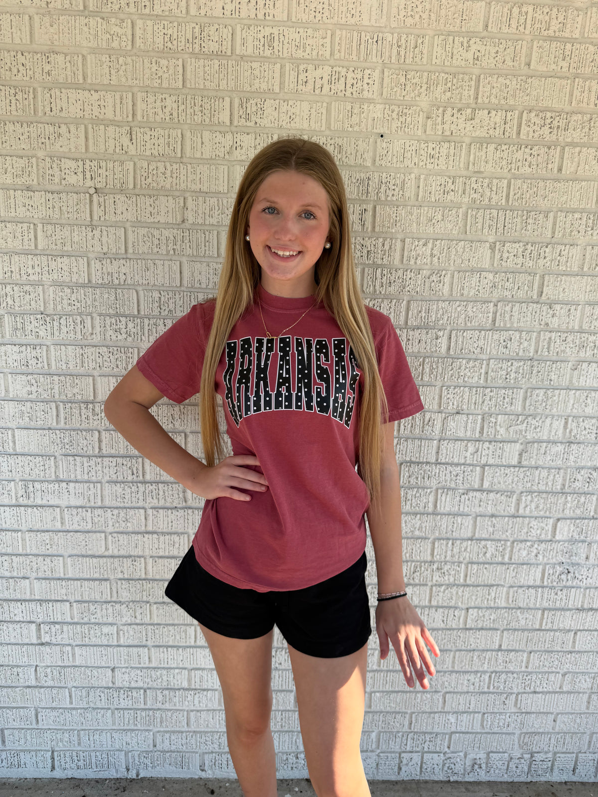 Black Polkadot ARKANSAS Comfort Color T-shirt