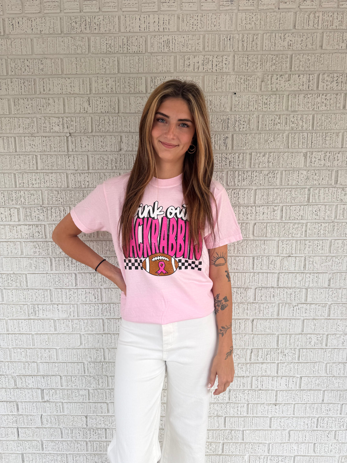 Pink Out Jackrabbits Football T-Shirt
