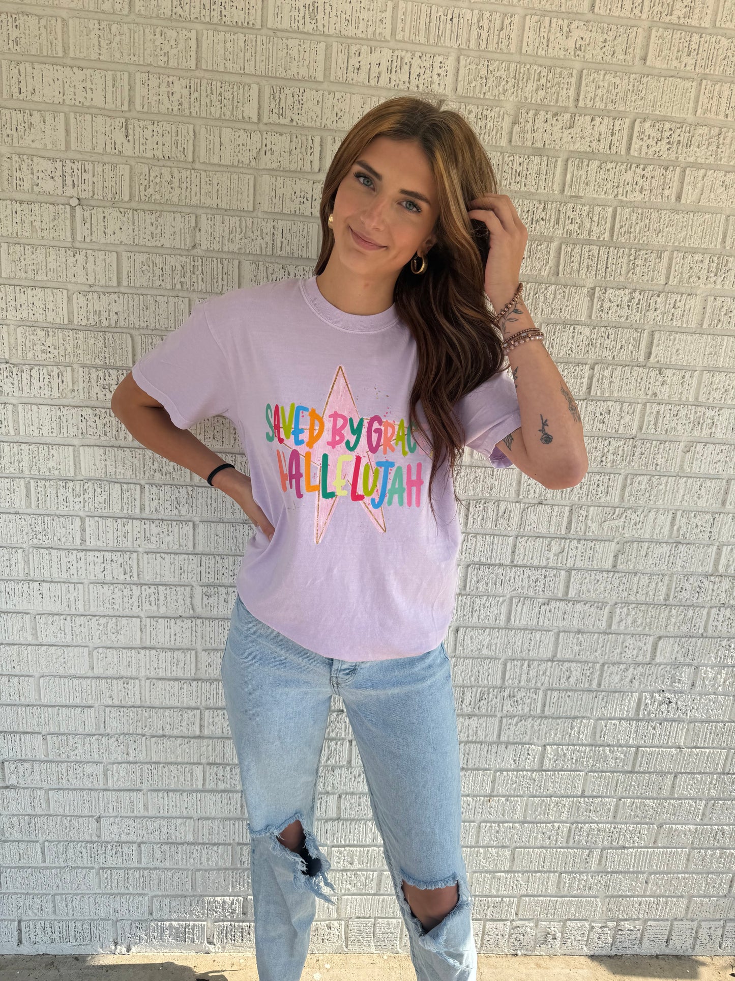 Saved By Grace Hallelujah Comfort Colors T shirt