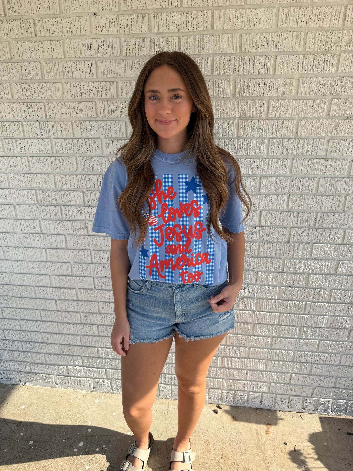 She Loves Jesus And America Comfort Colors T-Shirt