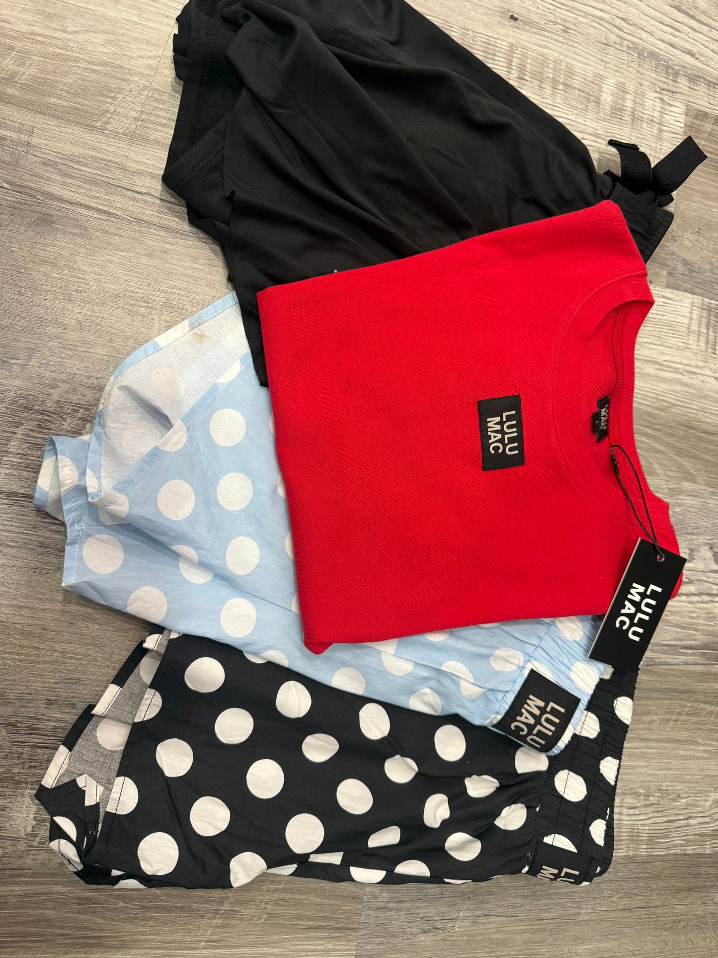 Black Lulu Mac Polkadot Shorts ￼