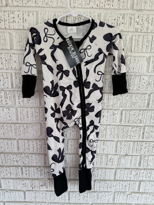 Baby Girls Black Bow Sleeper