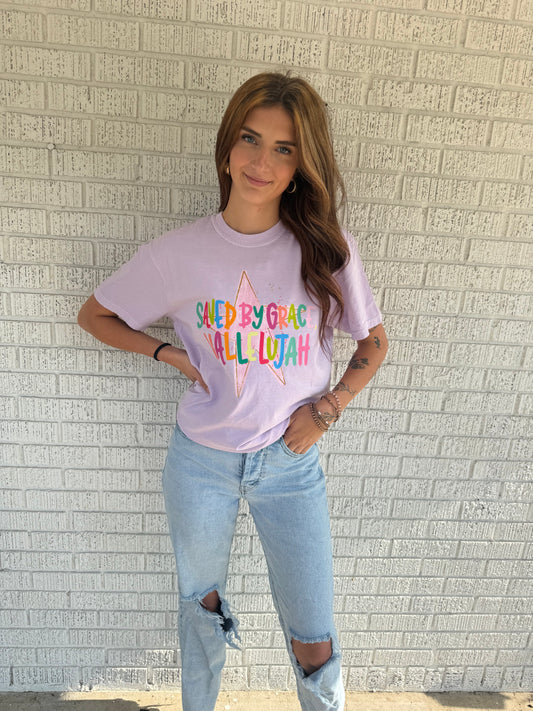 Saved By Grace Hallelujah Comfort Colors T shirt