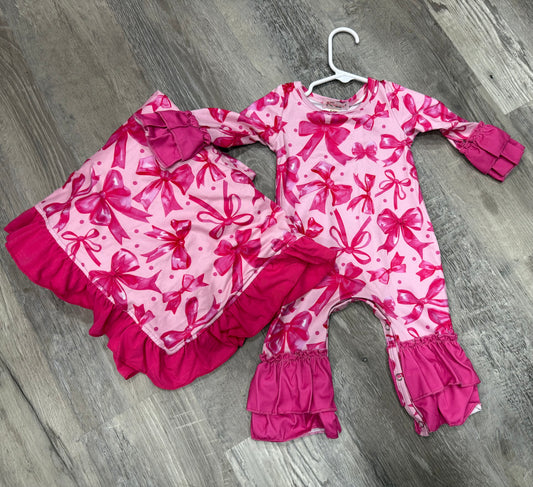 Pink Bow Ruffle Baby Blanket