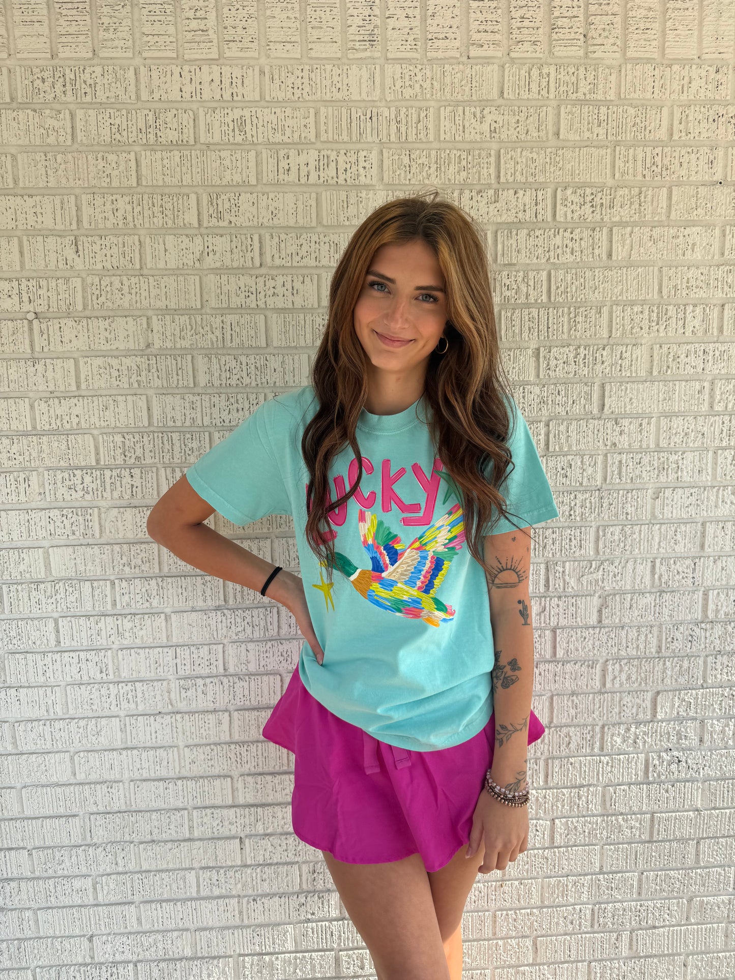 Neon Lucky Duck Comfort Colors T shirt