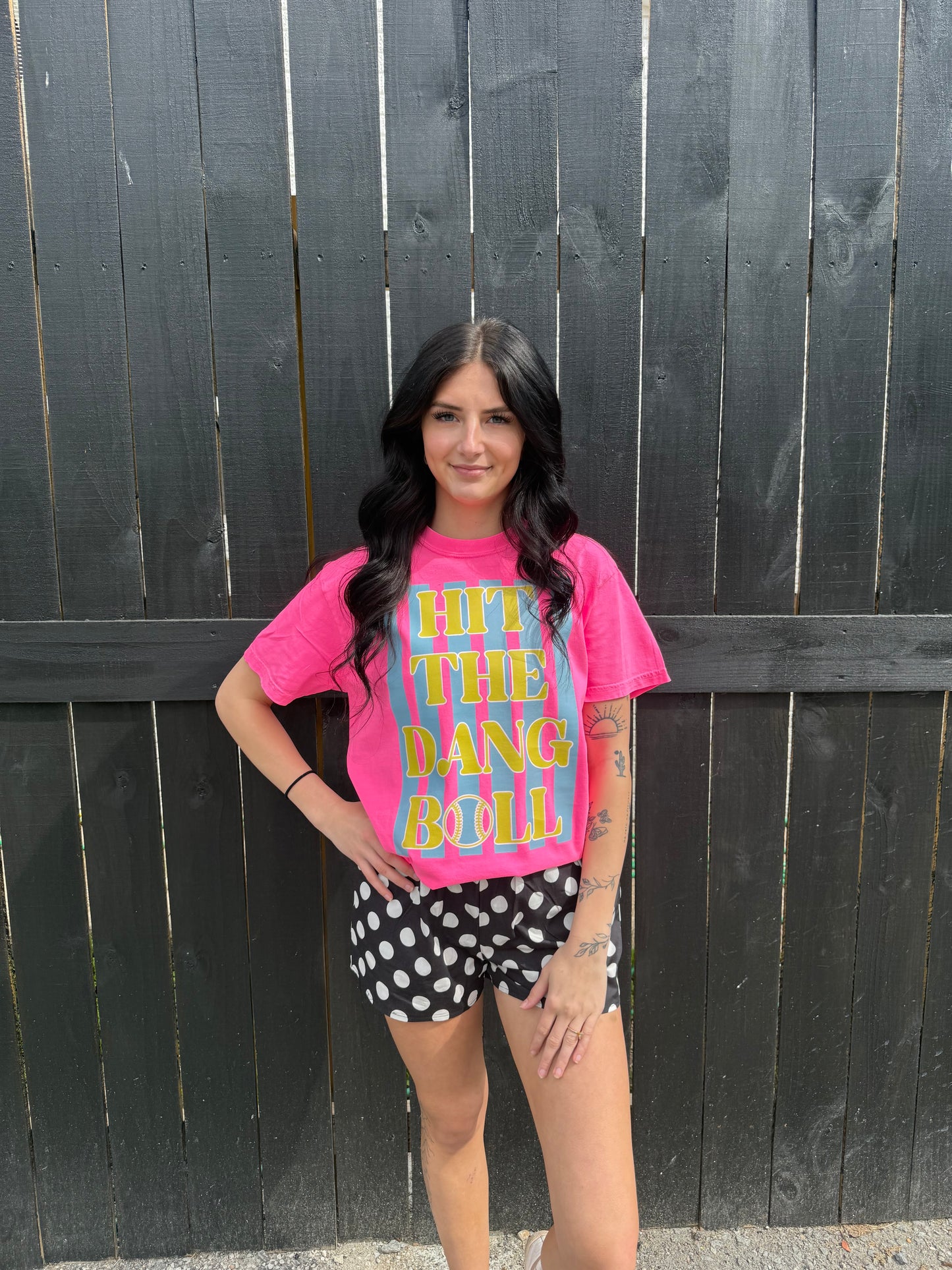 Neon Pink “Hit The Dang Ball” Comfort Color T-shirt