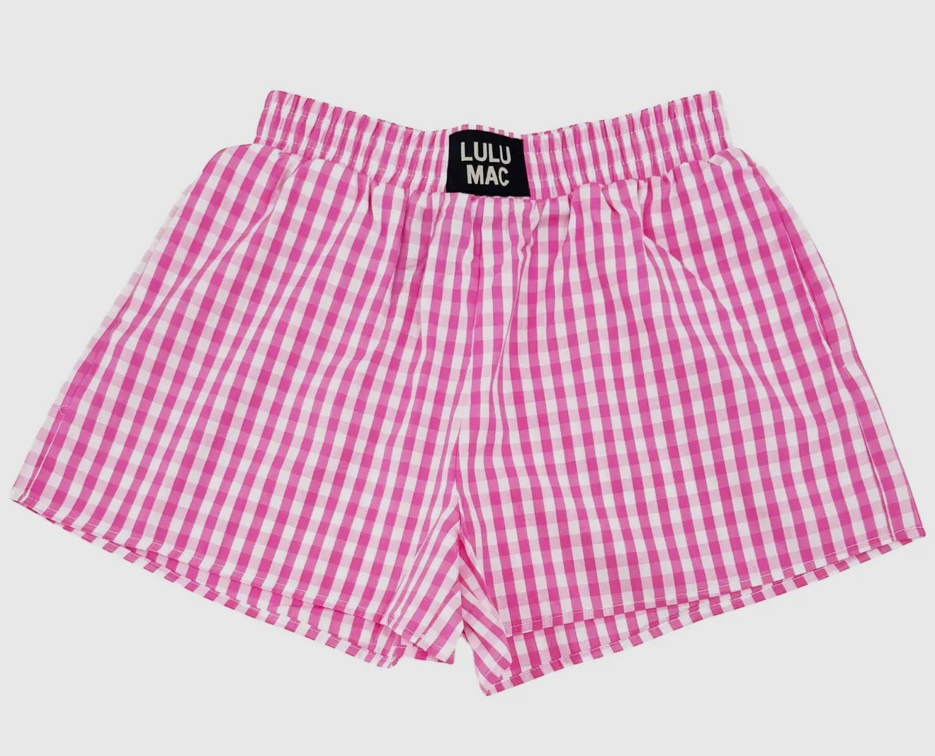 Lulu Mac Pink Gingham Boxer Shorts