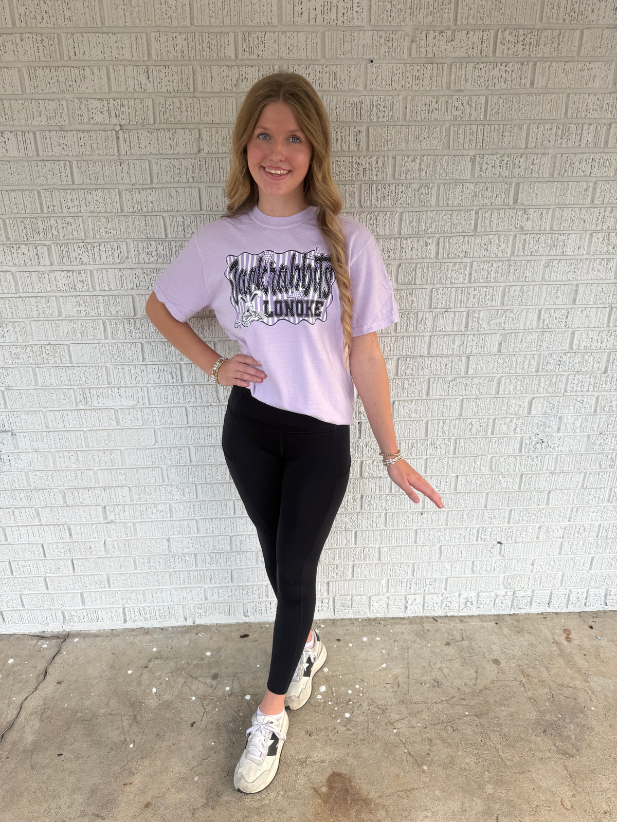 Purple & White Striped Lonoke Jackrabbits Comfort Colors T Shirt