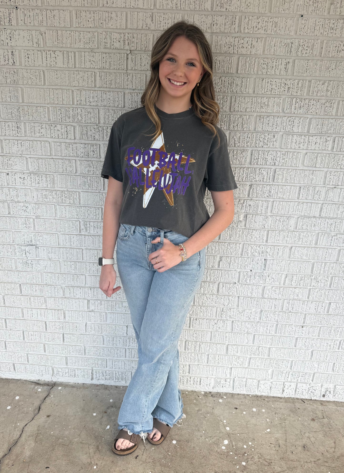 Purple Football Hallelujah Comfort Colors T-Shirt