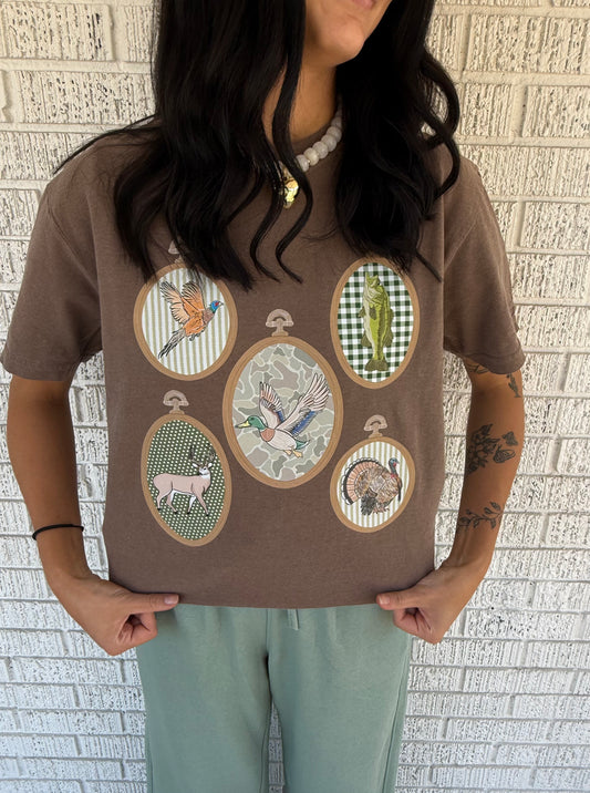 Needlepoint Loom Inspired Hunting Comfort Colors T-shirt