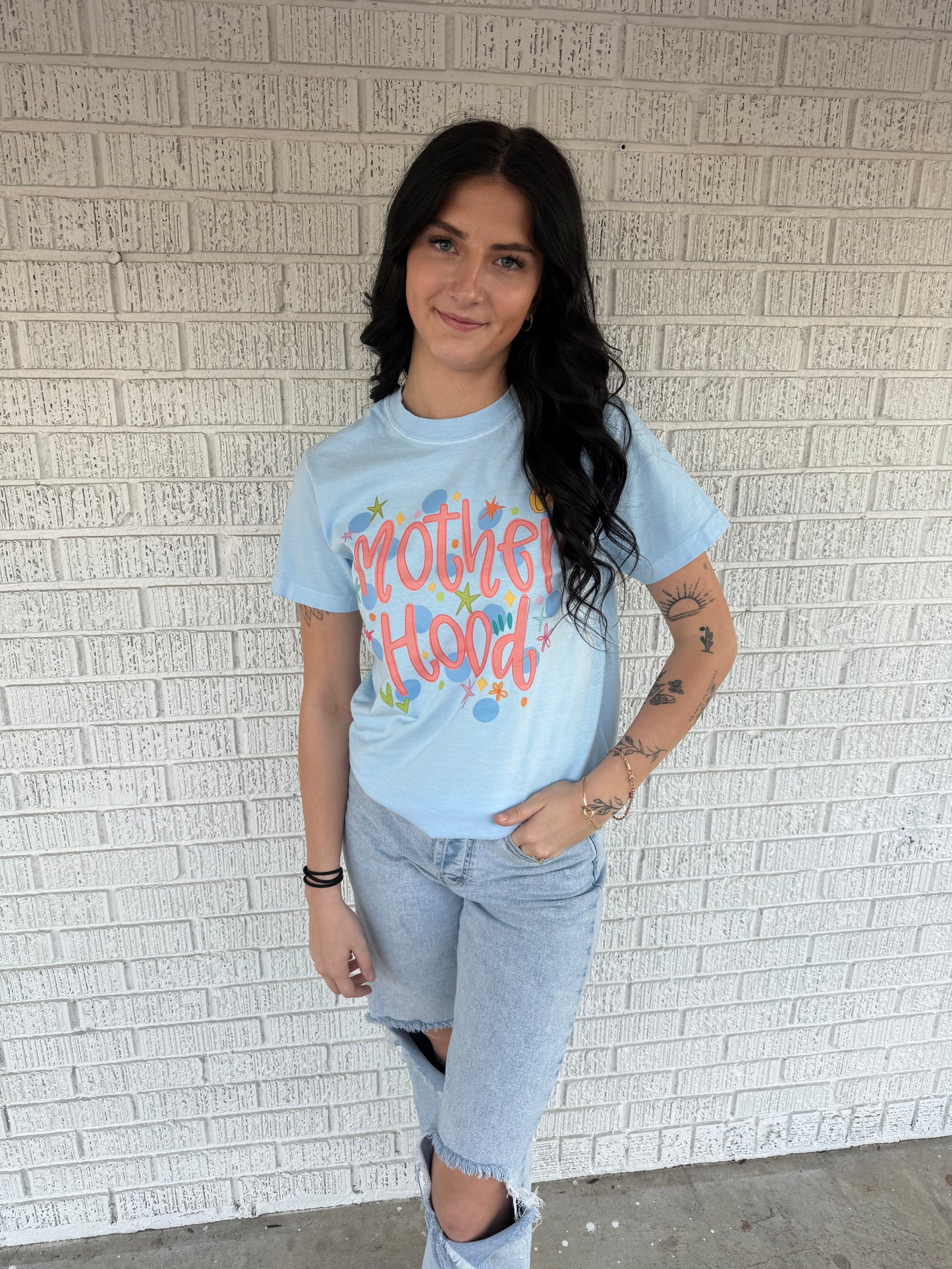 “Mother Hood” Baby Blue Comfort Color T-shirt