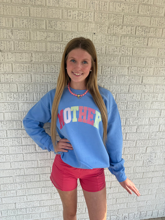 Faux Embroidered Mother Gilden Sweatshirt