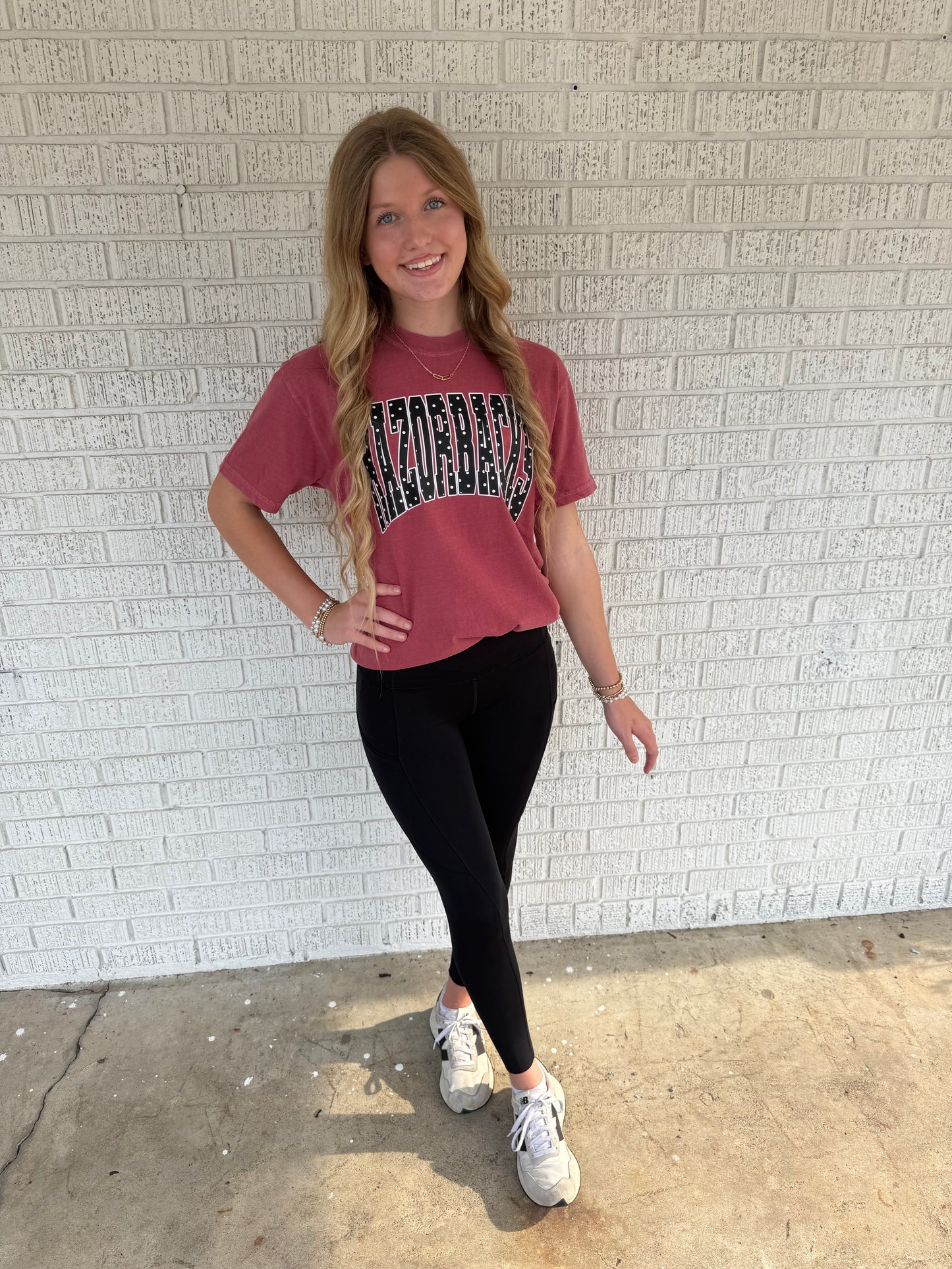 Black Polkadot Razorback Comfort Color T-shirt