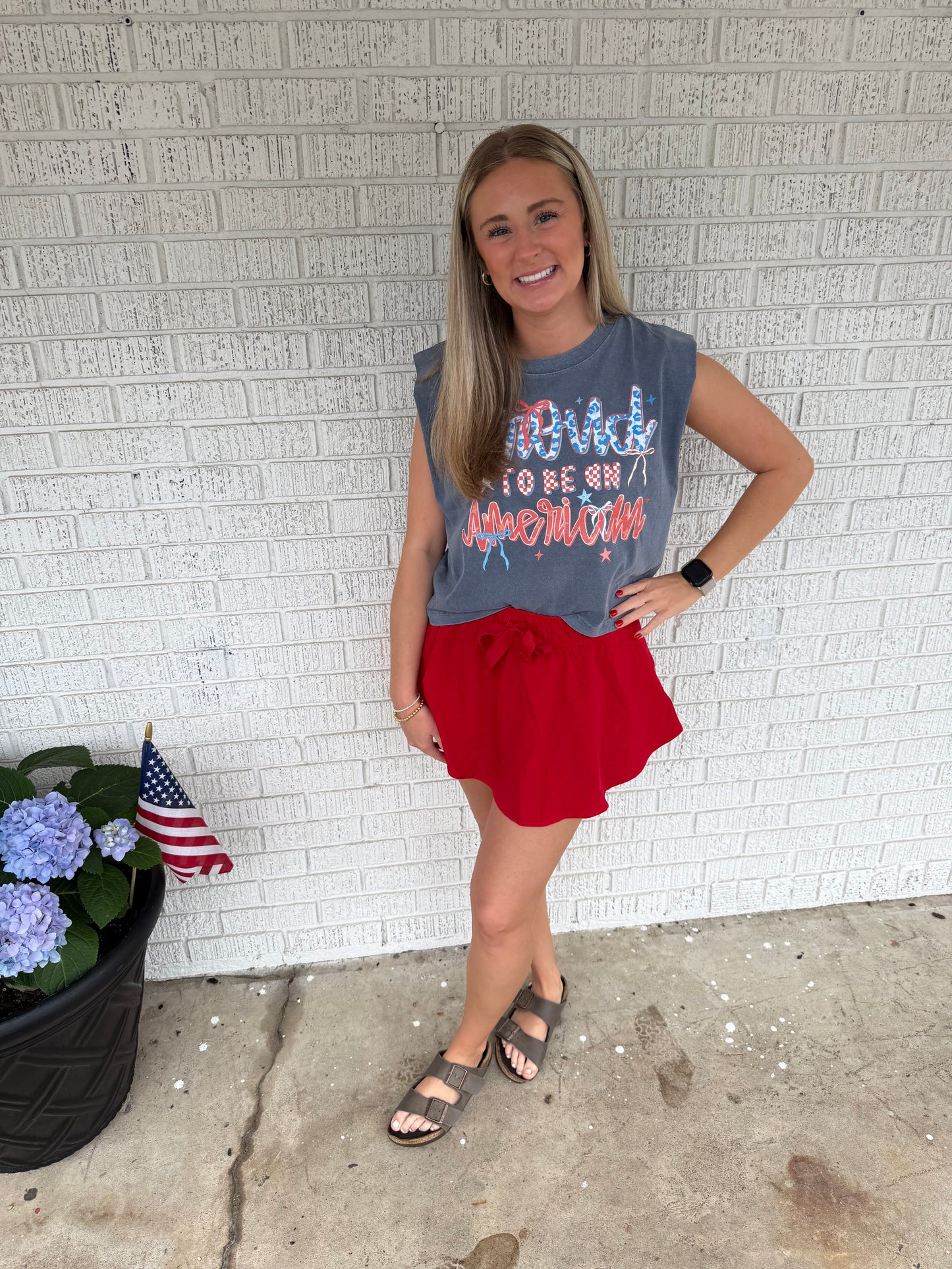 Red skort