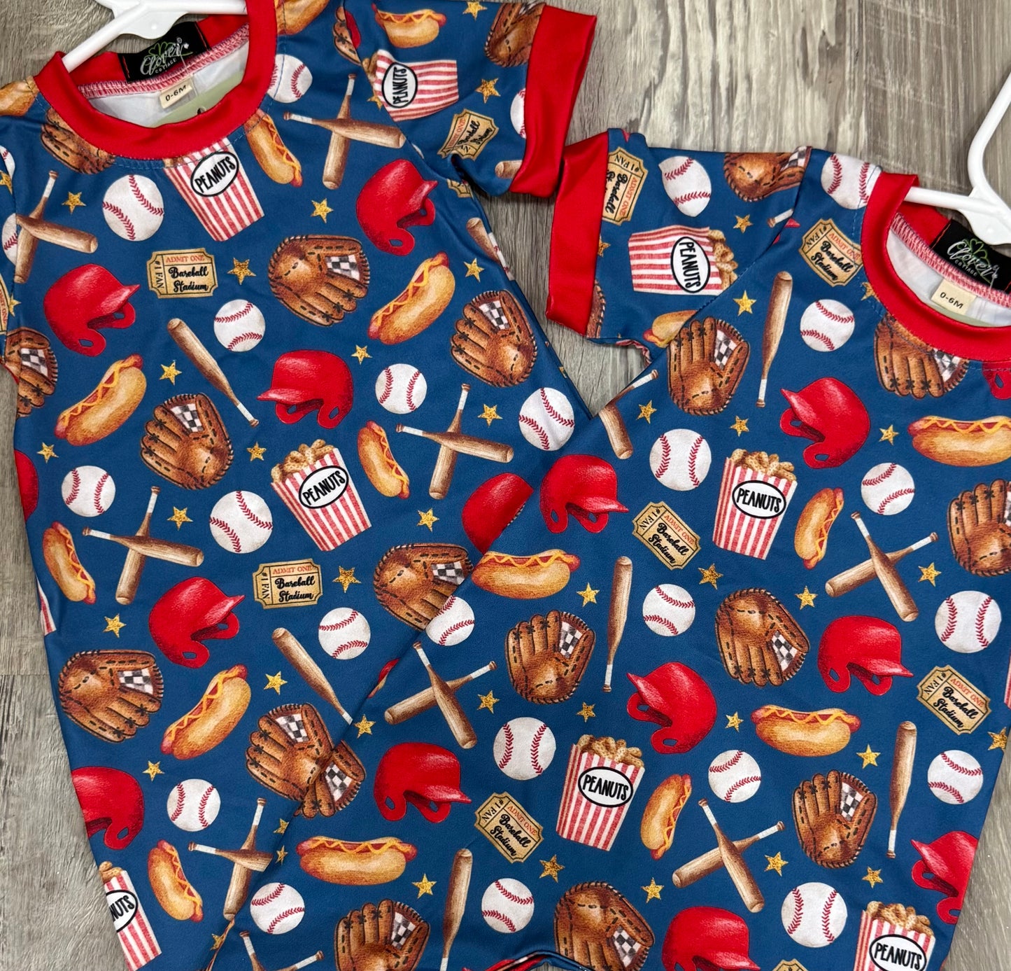 Navy Baseball Boys Romper