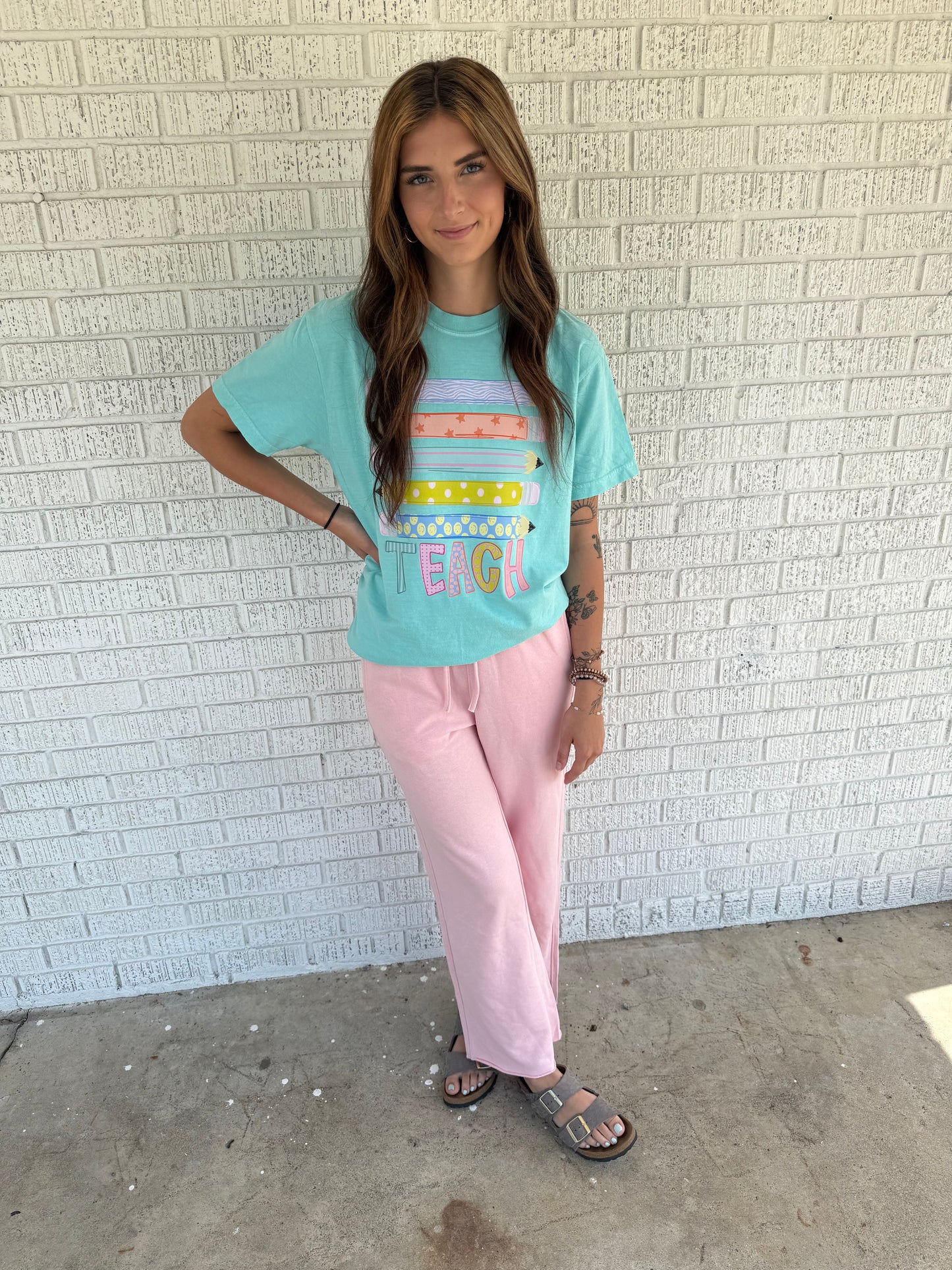 Chalky Mint Pencil Teach Comfort Colors T-Shirt