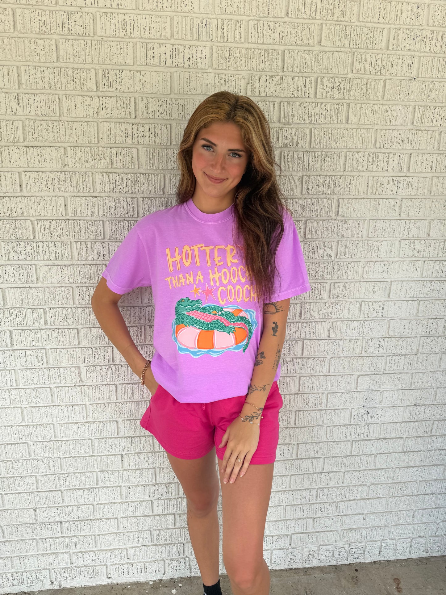 Hotter Than A Hoochie Coochie Neon Violet Comfort Colors T-Shirt