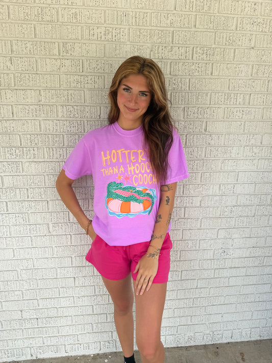 Hotter Than A Hoochie Coochie Neon Violet Comfort Colors T-Shirt