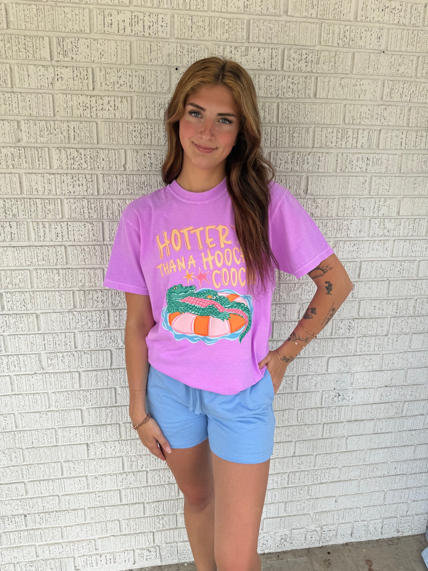 Hotter Than A Hoochie Coochie Neon Violet Comfort Colors T-Shirt